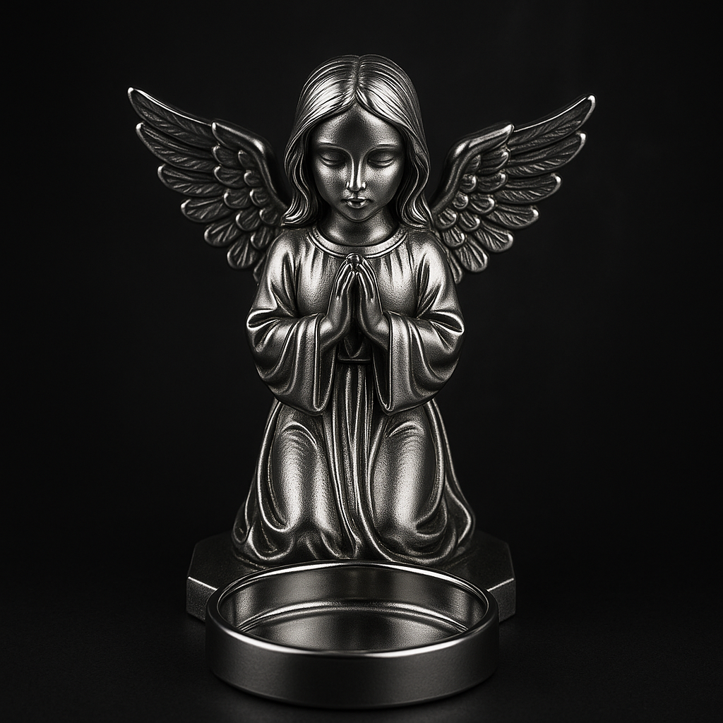 Engel II – indigoblauer Resin-Teelichthalter